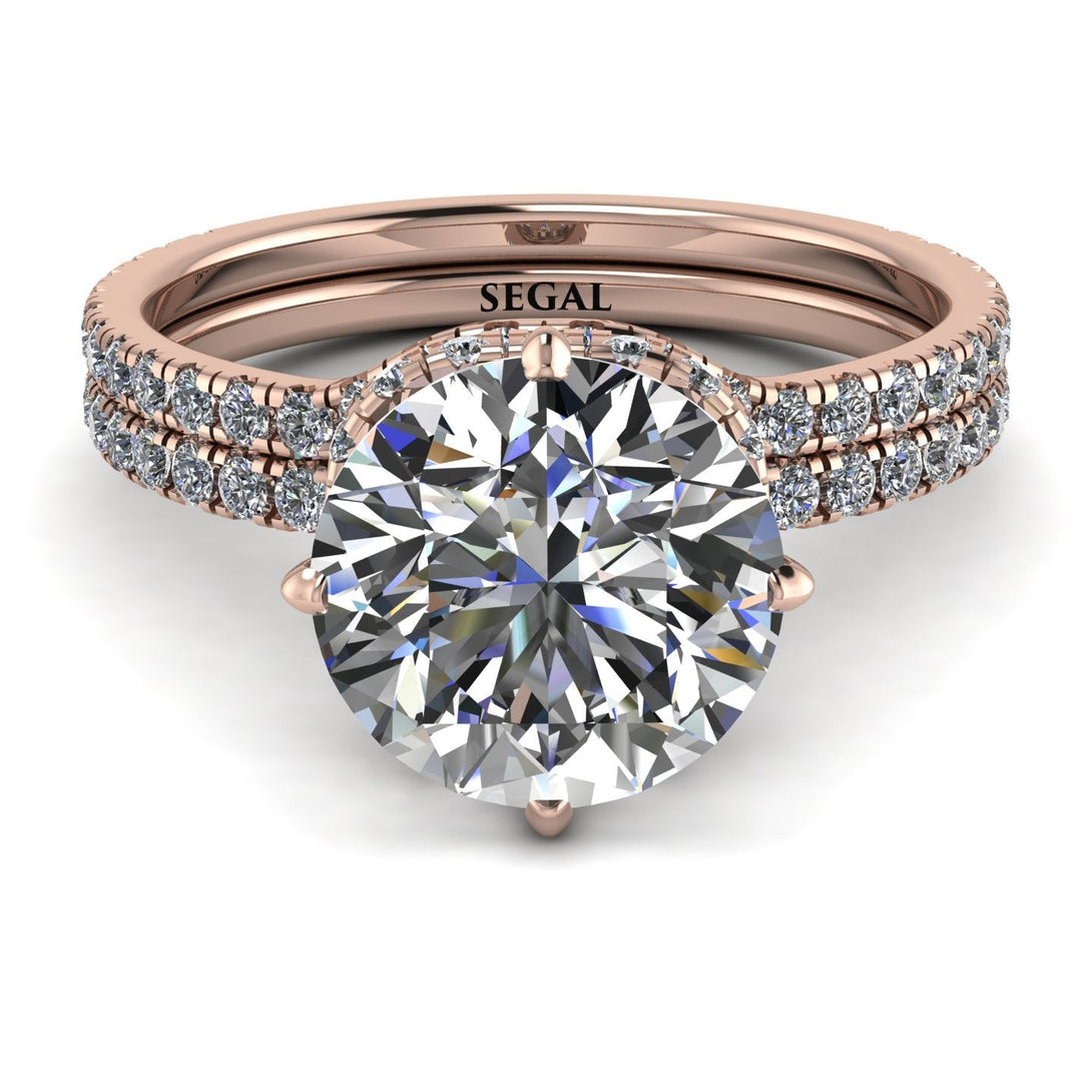 Double Hidden Halo diamond Bridal Set - Angelina No. 2