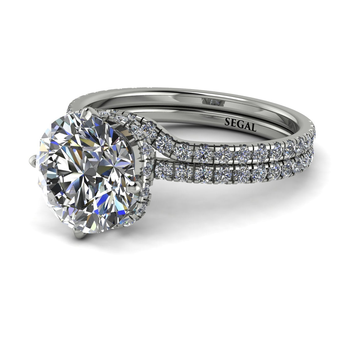 Double Hidden Halo diamond Bridal Set - Angelina No. 3