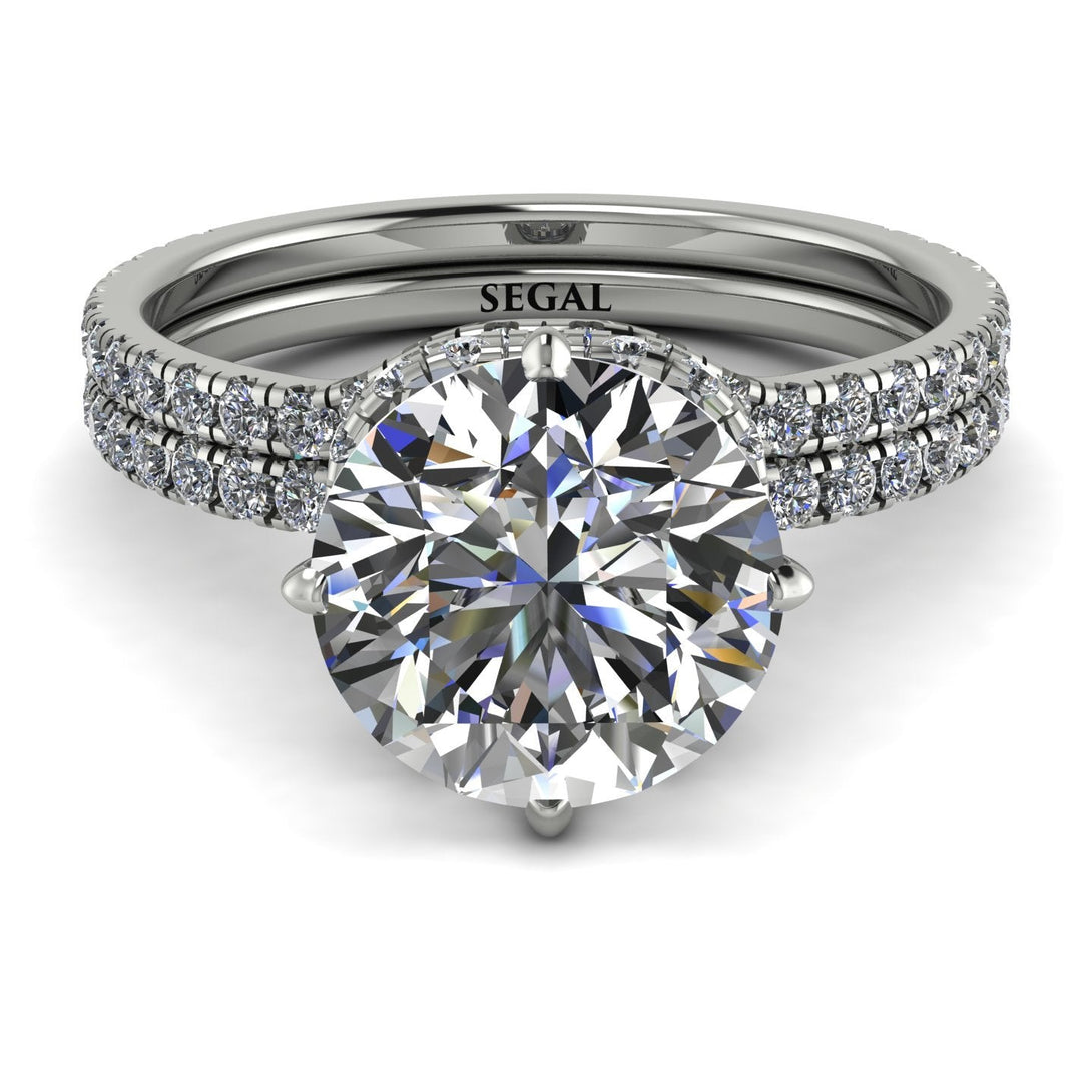 Double Hidden Halo diamond Bridal Set - Angelina No. 3