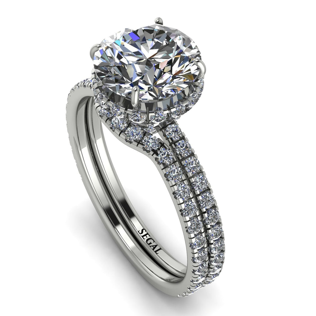 2ct Hidden Halo diamond Bridal Set - Adaline No. 3