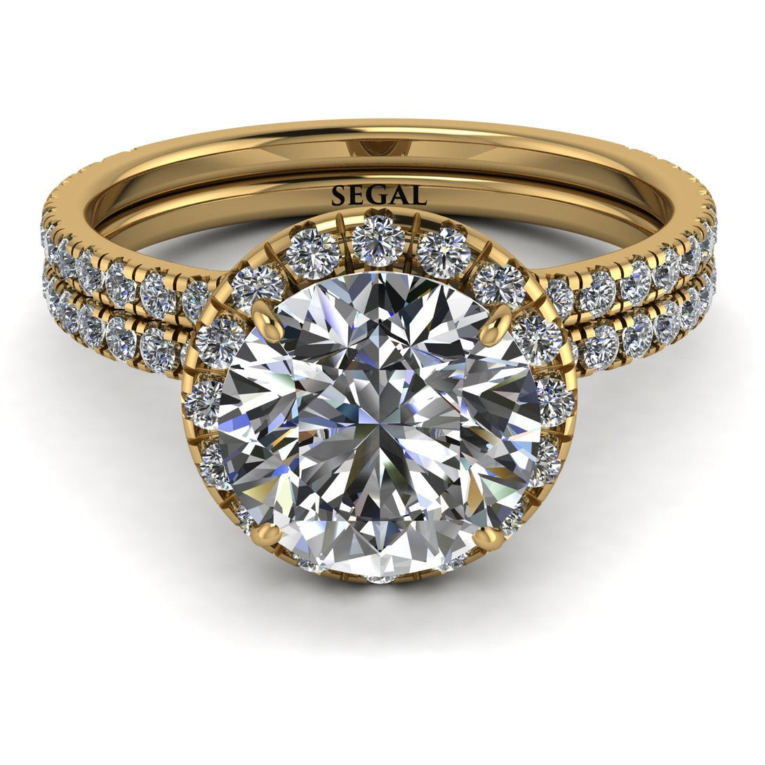 2ct Big Double Hidden Halo diamond Bridal Set - Catalina No. 1