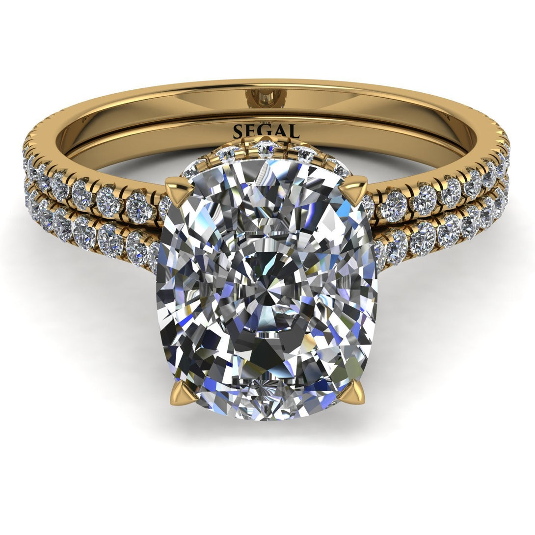 2ct Big Double Hidden Halo diamond Bridal Set - Alayna No. 1