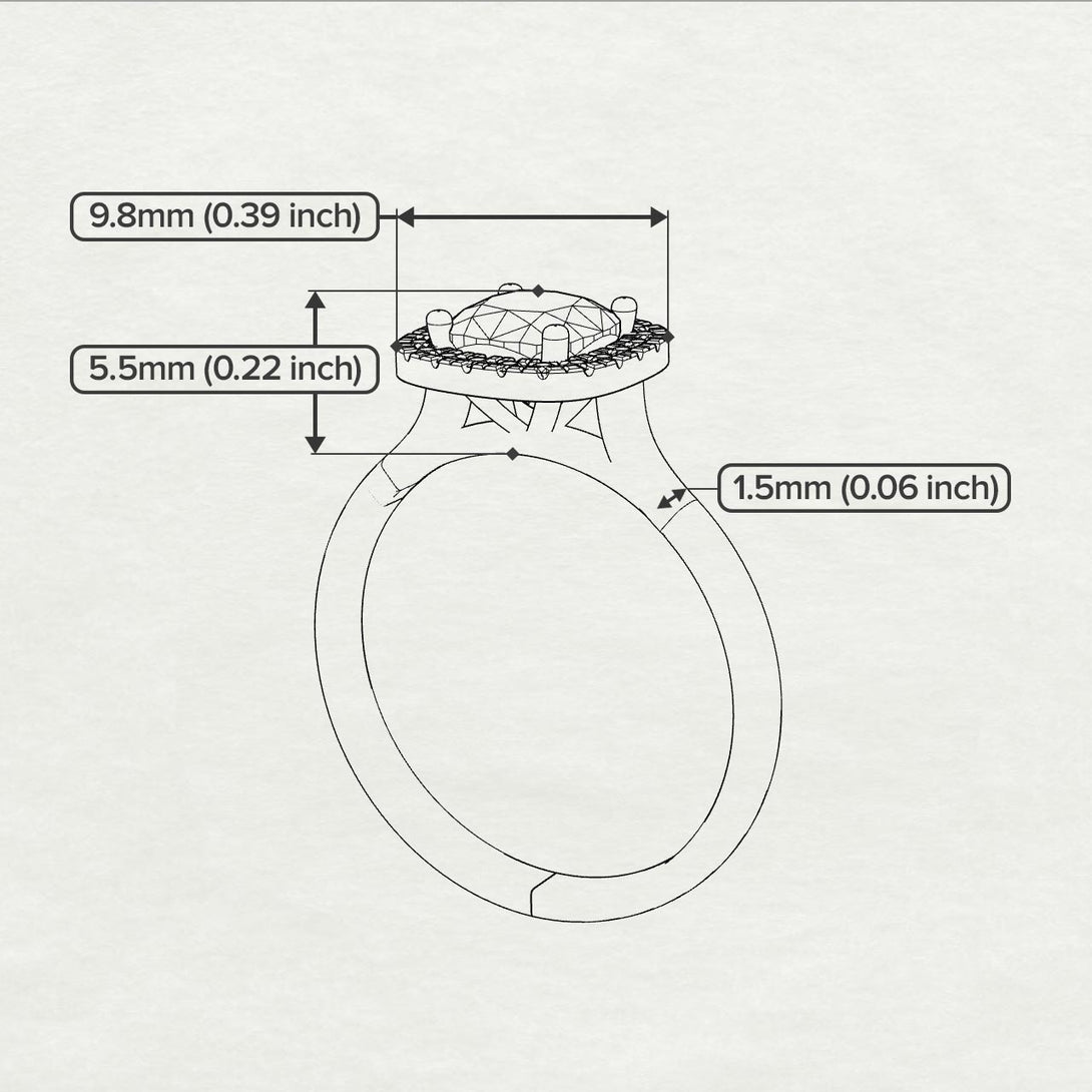 Two Tones Vintage Classic Halo Cushion Diamond Ring - Skylar No. 76