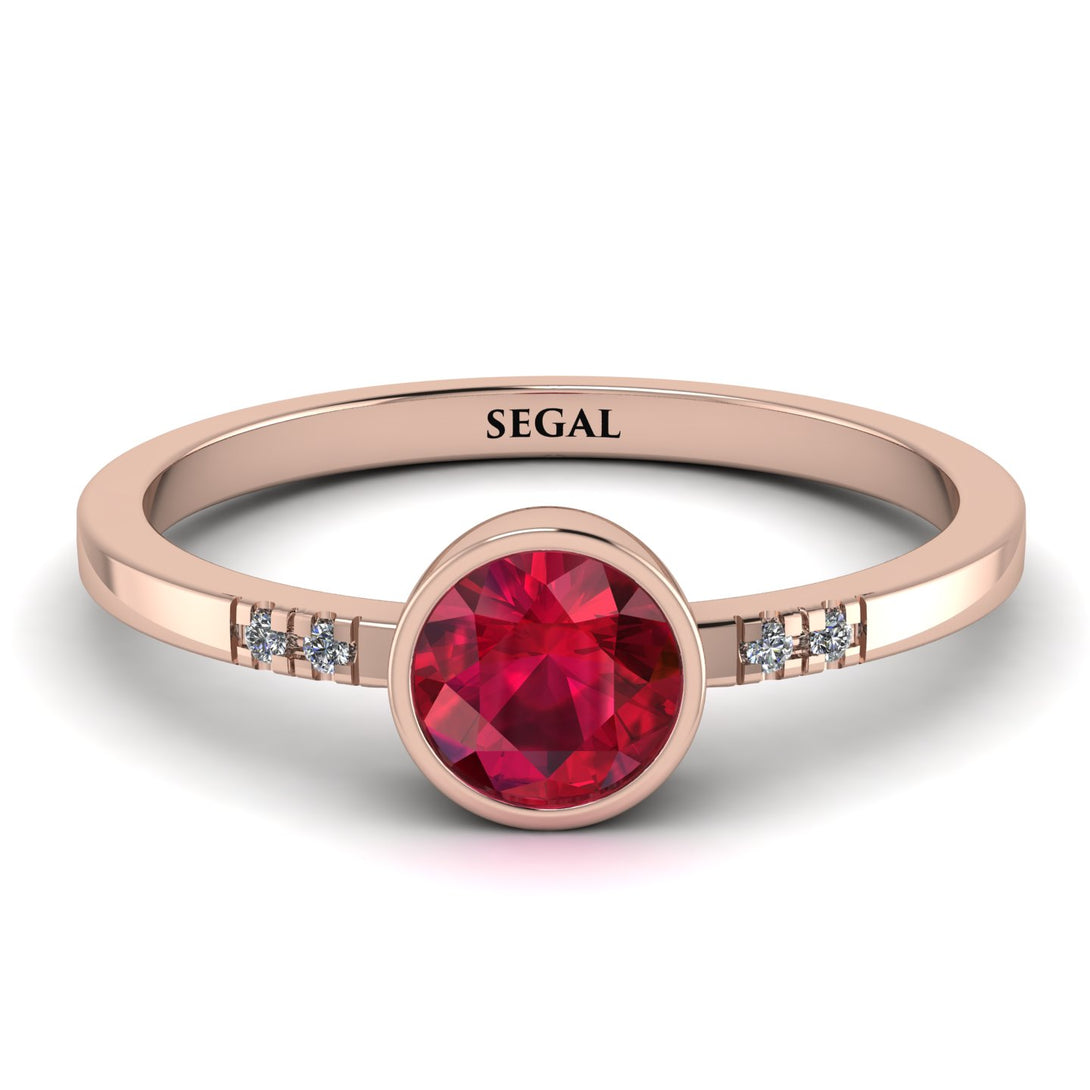 Bezel Minimalist Ruby Ring - Kinsley No. 11