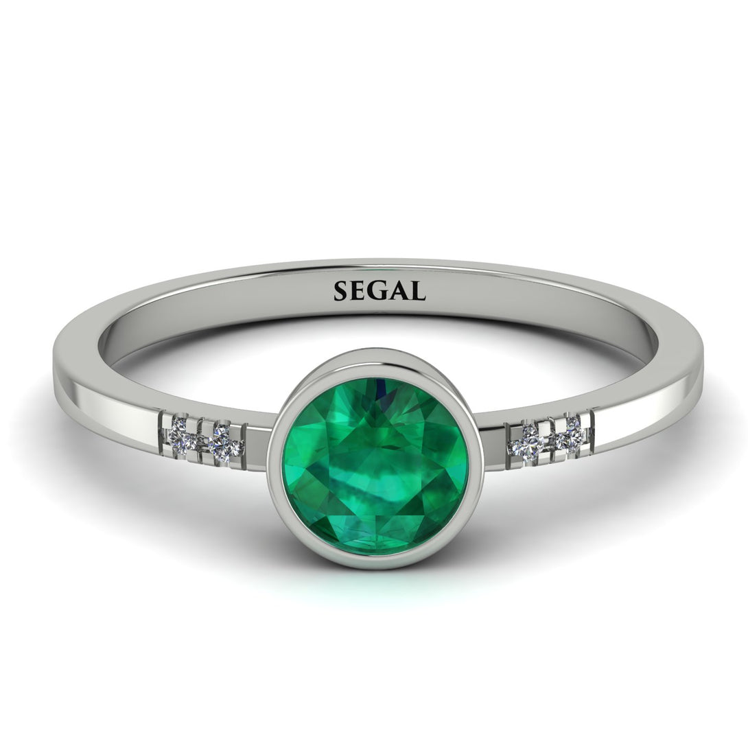 Bezel Minimalist Emerald Ring - Kinsley No. 6