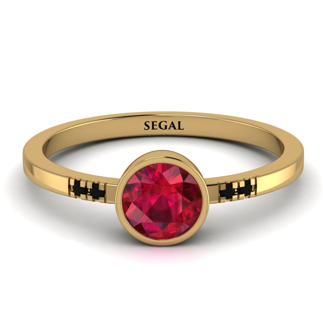 Bezel Minimalist Ruby Ring - Kinsley No. 25