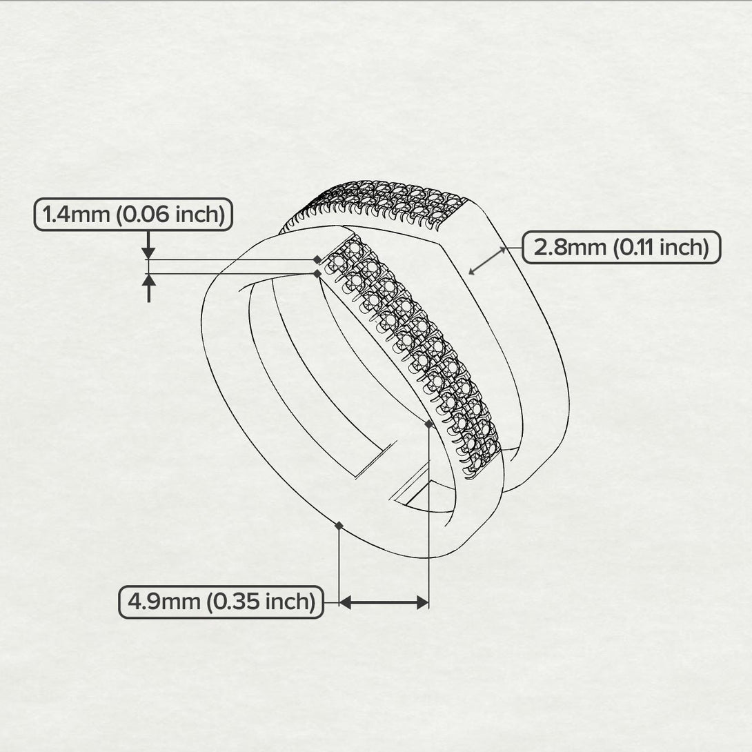 Geometric Black Diamond Double Wedding Band - Hayden No. 9