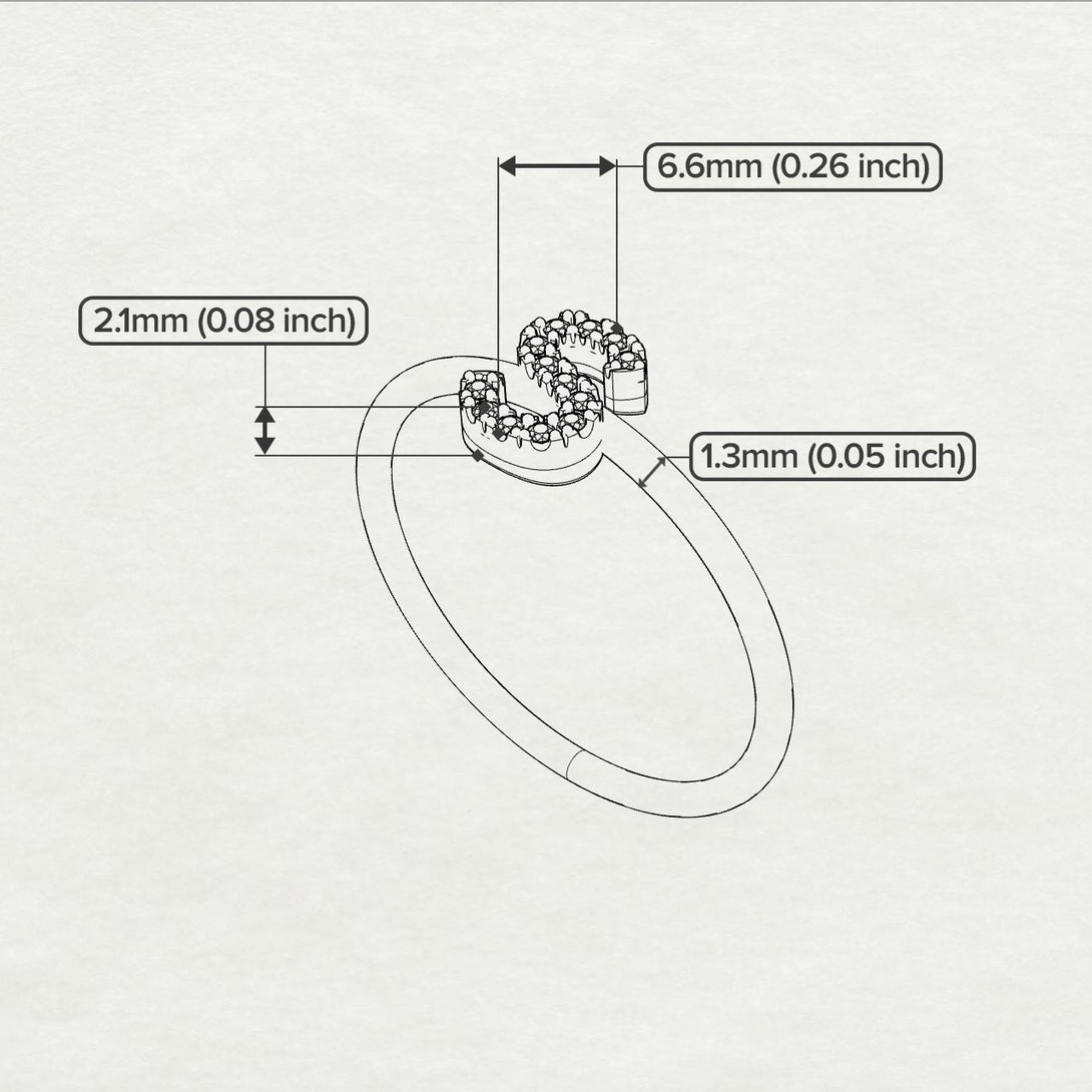 Two Tones Initial Diamond Ring - Raegan No. 17