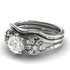 Two Seasons Bridal Set Flower Ring Diamond Ring- Bella no. 30