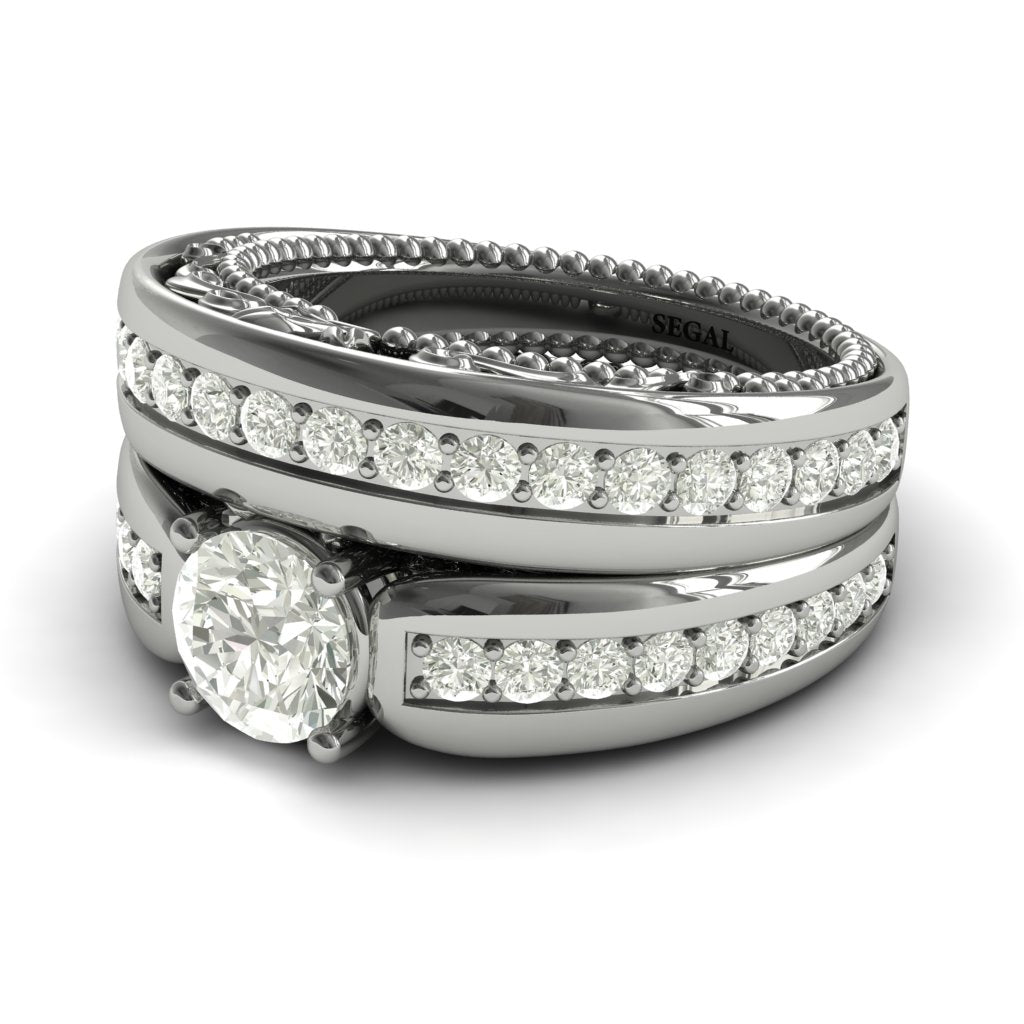 Stairway to Heaven Bridal Set Diamond Ring- Gabriella no. 3 - Wide Version