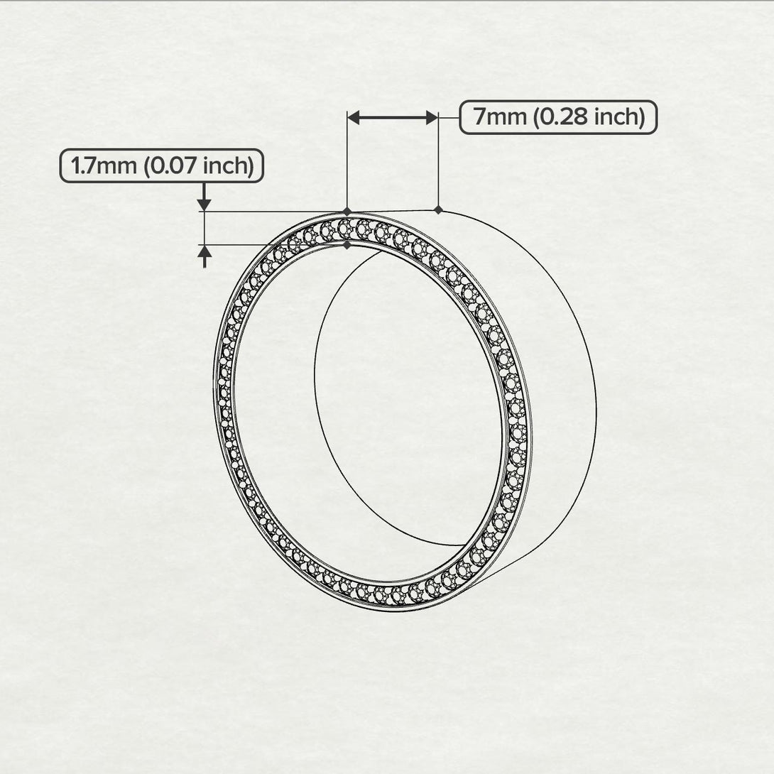 Massive Black Diamond Eternity Wedding Band - Liam No. 7