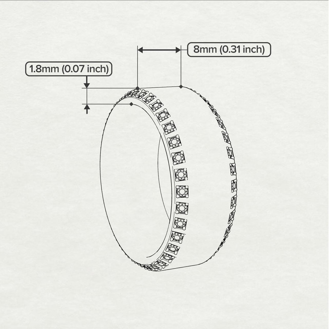 Eternity Black Diamond Wedding Band - Benjamin No. 8