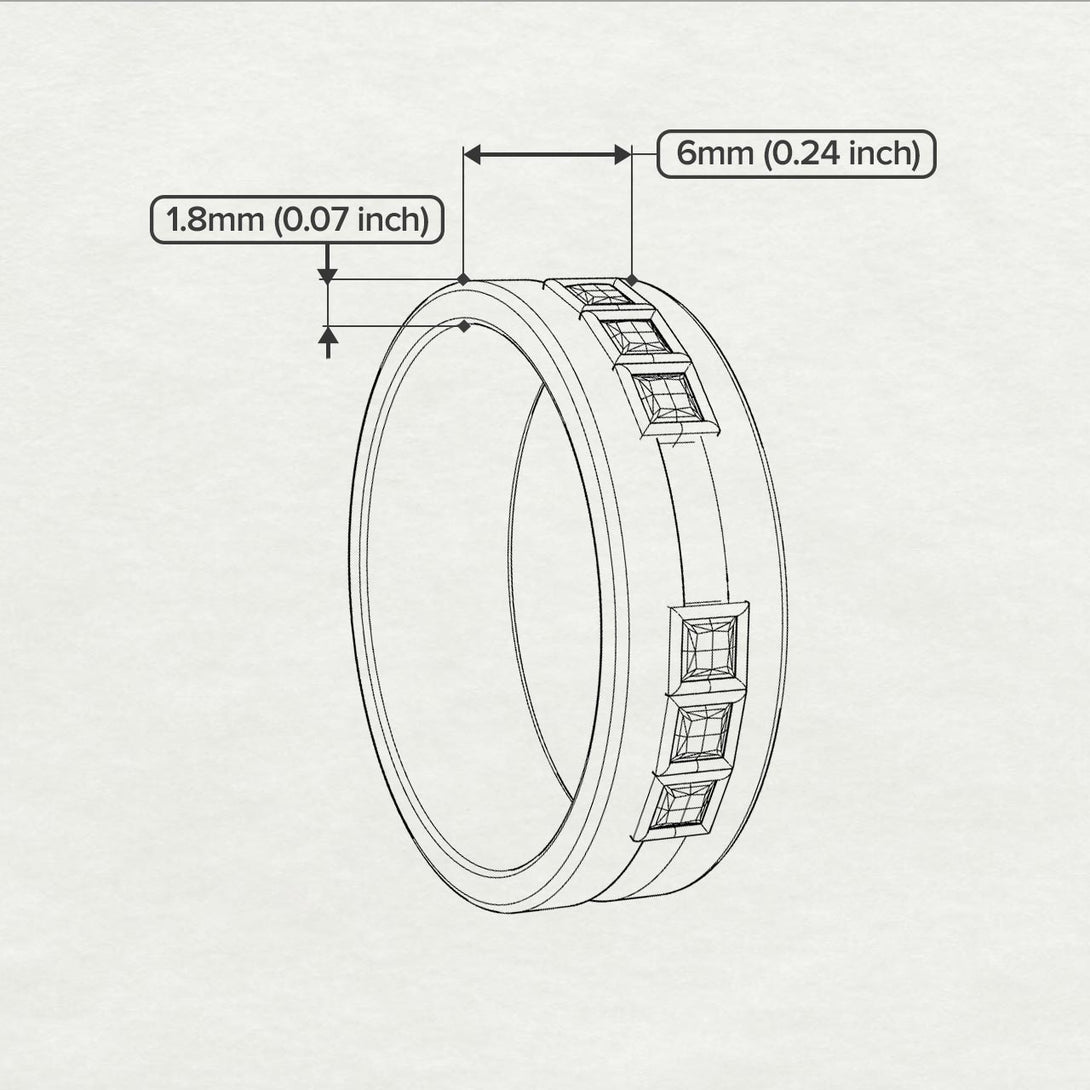 Glamorous Princess Sapphire Wedding Ring - Samuel No. 13