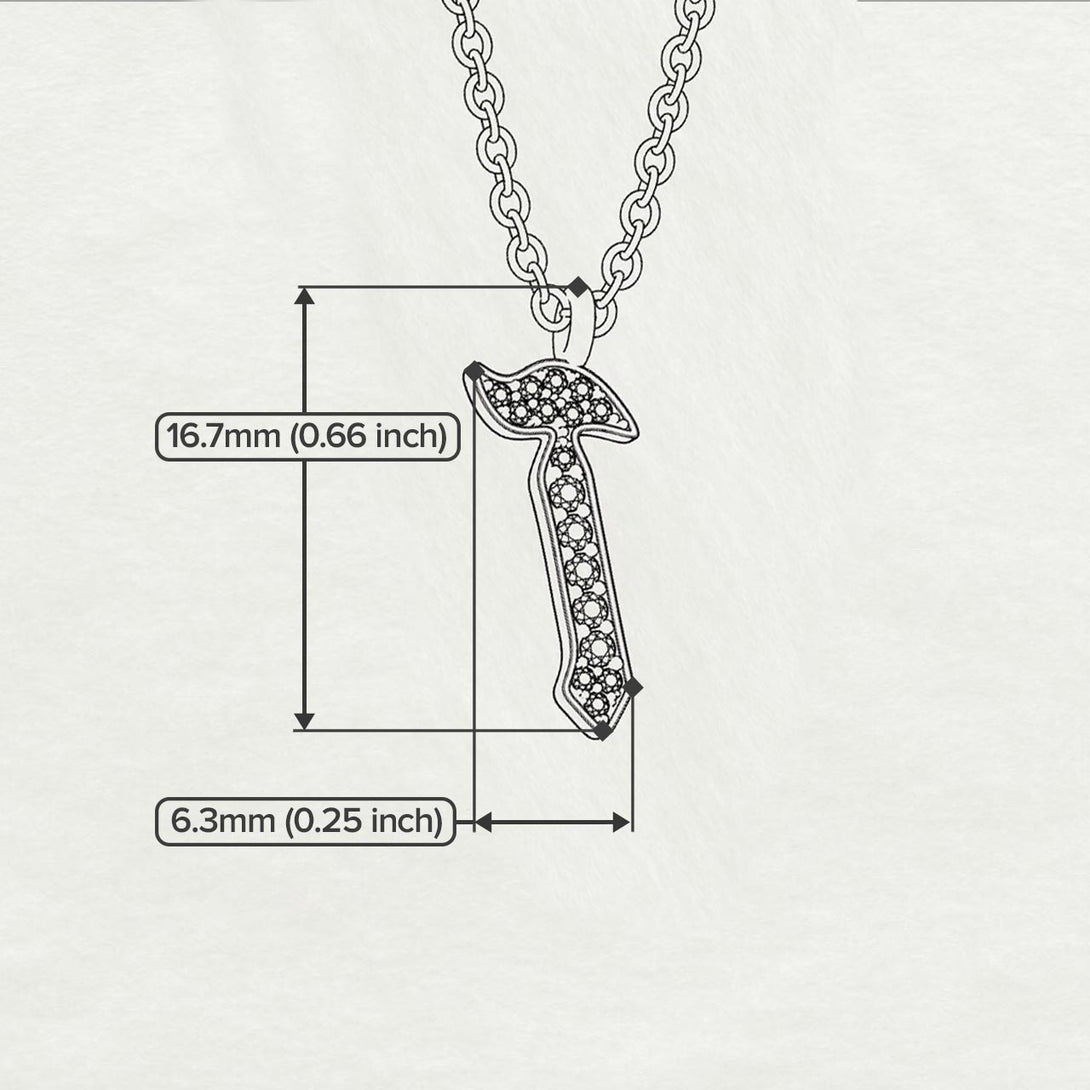 Zain - Hebrew Alef-Bet letter diamond Necklace - Z letter