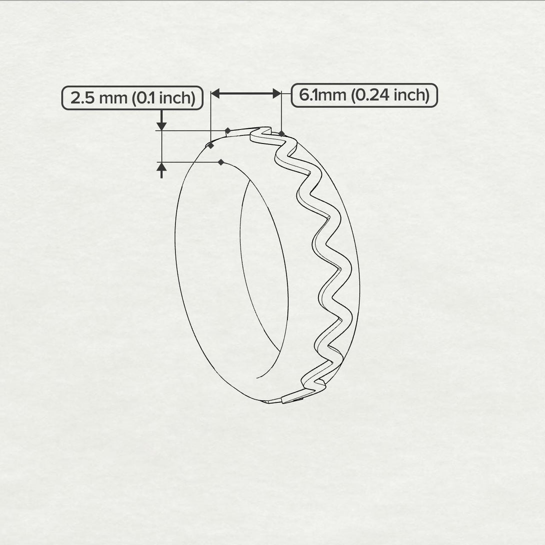 Black Ring with Golden Waves - Timothy No. 2