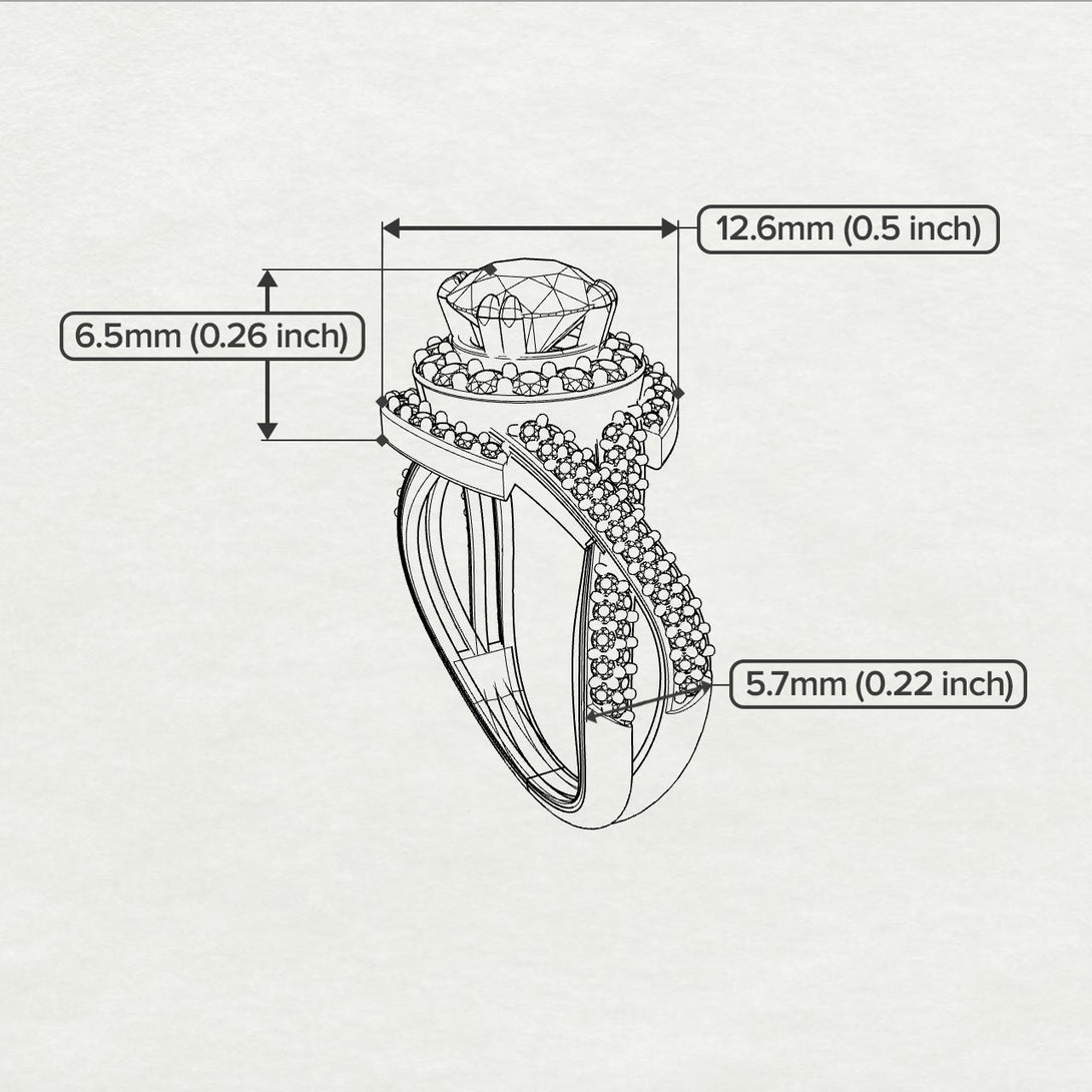 Unique Ruby Halo Engagement Ring - Jessica No. 56