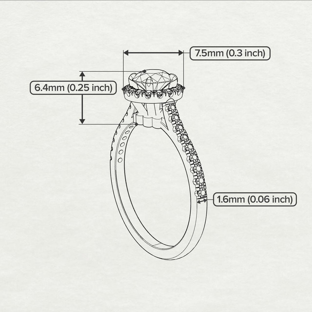 Milgrain Halo Black Diamond Ring - Betty No. 8