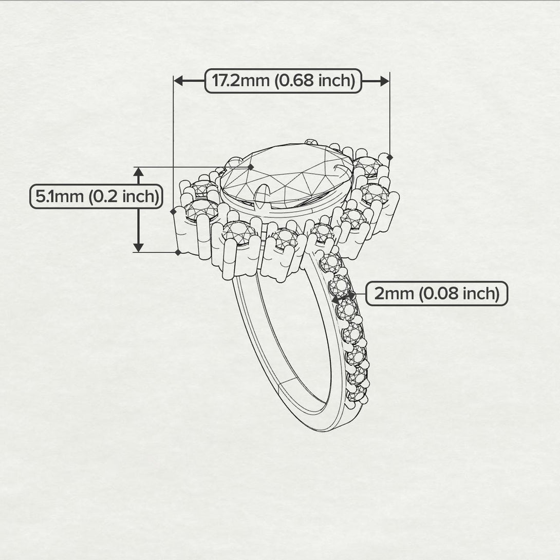 Glamorous Oval Diamond Ring - Emily No. 1