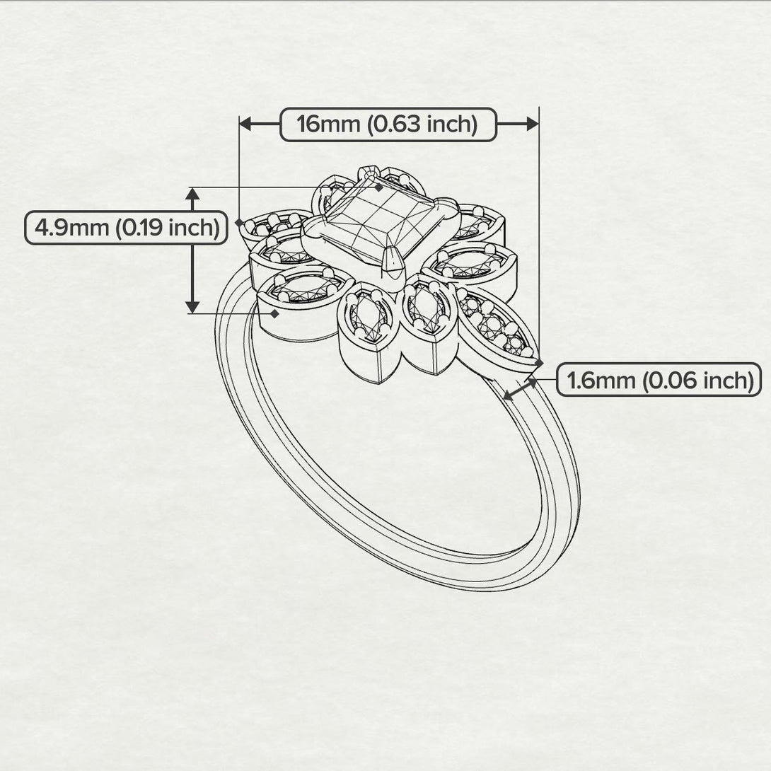 Floral Nature Inspired Diamond Ring - Carol No. 61