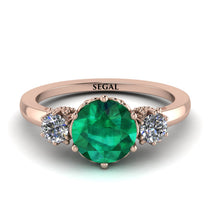 Classic 3 Stone Emerald Engagement Ring - Sofia No. 5 image 1