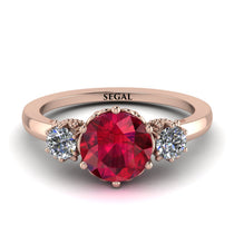 Classic 3 Stone Ruby Engagement Ring - Sofia No. 11 image 1