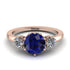 Classic 3 Stone Sapphire Engagement Ring - Sofia No. 14