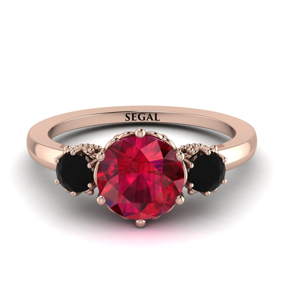 Classic 3 Stone Ruby Engagement Ring - Sofia No. 41
