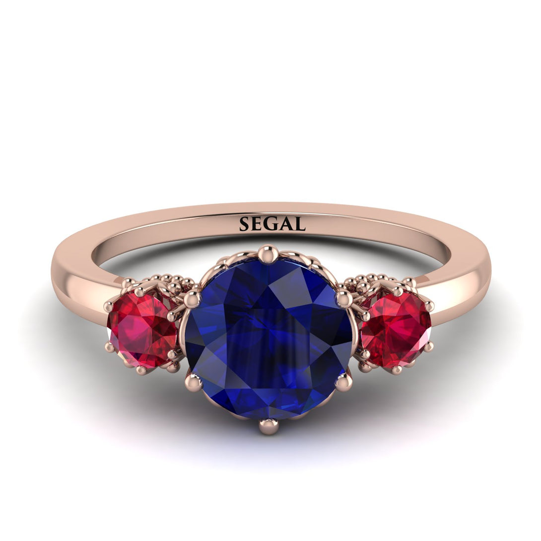 Classic 3 Stone Sapphire Engagement Ring - Sofia No. 59