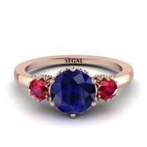 Classic 3 Stone Sapphire Engagement Ring - Sofia No. 59 image 1