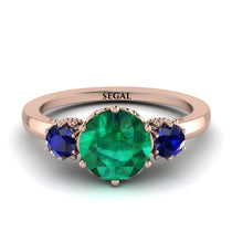 Classic 3 Stone Emerald Engagement Ring - Sofia No. 65 image 1
