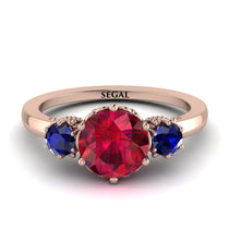 Classic 3 Stone Ruby Engagement Ring - Sofia No. 71 image 1