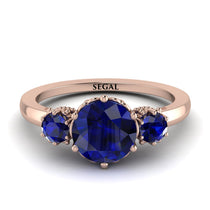 Classic 3 Stone Sapphire Engagement Ring - Sofia No. 74 image 1