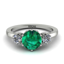 Classic 3 Stone Emerald Engagement Ring - Sofia No. 6 image 1