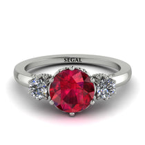 Classic 3 Stone Ruby Engagement Ring - Sofia No. 12 image 1