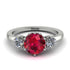 Classic 3 Stone Ruby Engagement Ring - Sofia No. 12