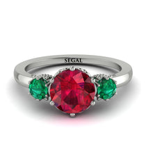 Classic 3 Stone Ruby Engagement Ring - Sofia No. 27 image 1