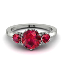 Classic 3 Stone Ruby Engagement Ring - Sofia No. 57 image 1