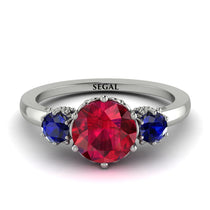 Classic 3 Stone Ruby Engagement Ring - Sofia No. 72 image 1