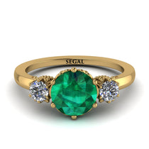 Classic 3 Stone Emerald Engagement Ring - Sofia No. 4 image 1