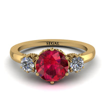 Classic 3 Stone Ruby Engagement Ring - Sofia No. 10 image 1