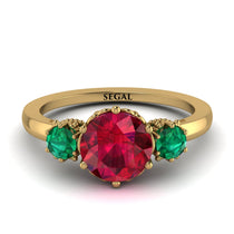 Classic 3 Stone Ruby Engagement Ring - Sofia No. 25 image 1