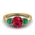 Classic 3 Stone Ruby Engagement Ring - Sofia No. 25