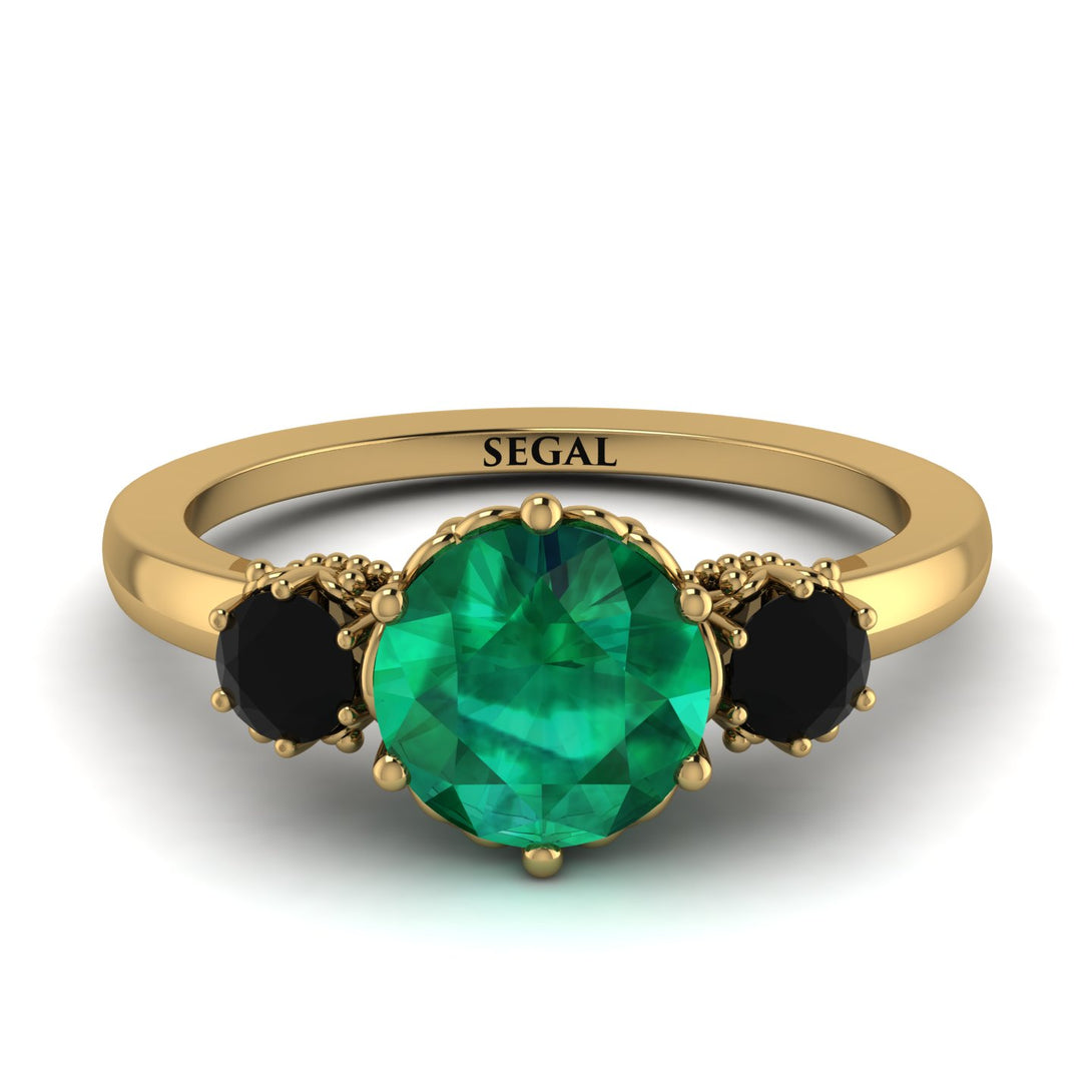 Classic 3 Stone Emerald Engagement Ring - Sofia No. 34