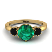Classic 3 Stone Emerald Engagement Ring - Sofia No. 34 image 1