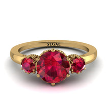 Classic 3 Stone Ruby Engagement Ring - Sofia No. 55 image 1