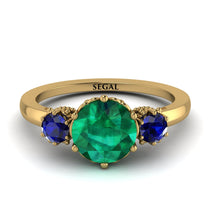 Classic 3 Stone Emerald Engagement Ring - Sofia No. 64 image 1