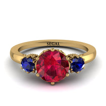 Classic 3 Stone Ruby Engagement Ring - Sofia No. 70 image 1