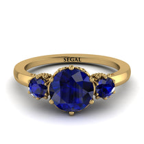 Classic 3 Stone Sapphire Engagement Ring - Sofia No. 73 image 1