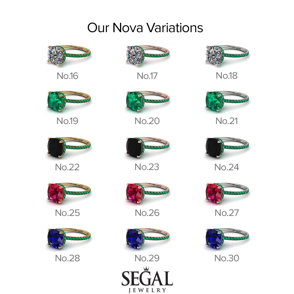 Cushion Hidden Diamond Ruby Ring - Nova No. 12