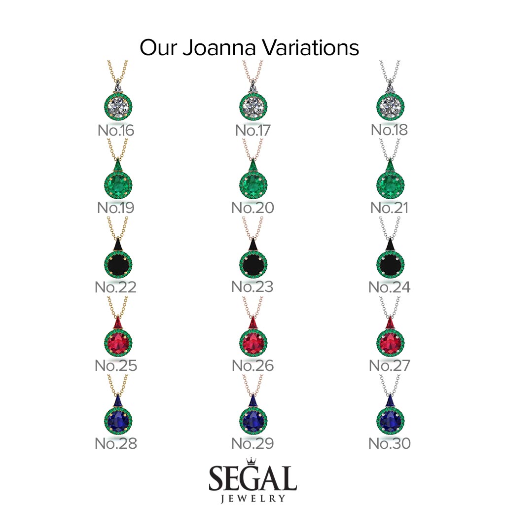 Hidden Halo Emerald Necklace - Joanna No. 35